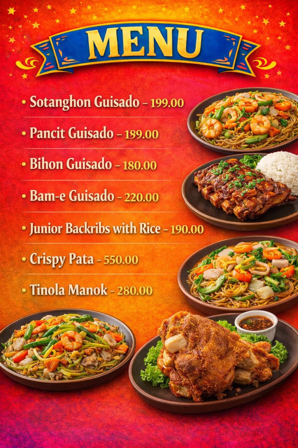 Soups & Seafood Menu